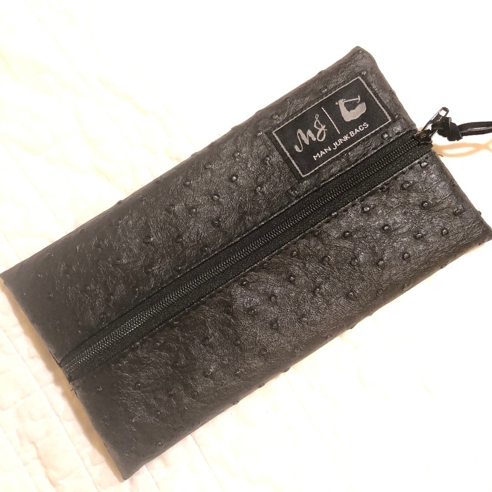 NEW Man Makeup Junkie Mini Bag Black Vegan Leather